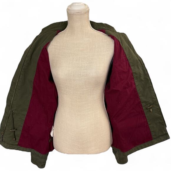 Eddie Bauer Classic Large Army Green Midweight Coat w/ Red Lining - Womens - Picture 2 of 6